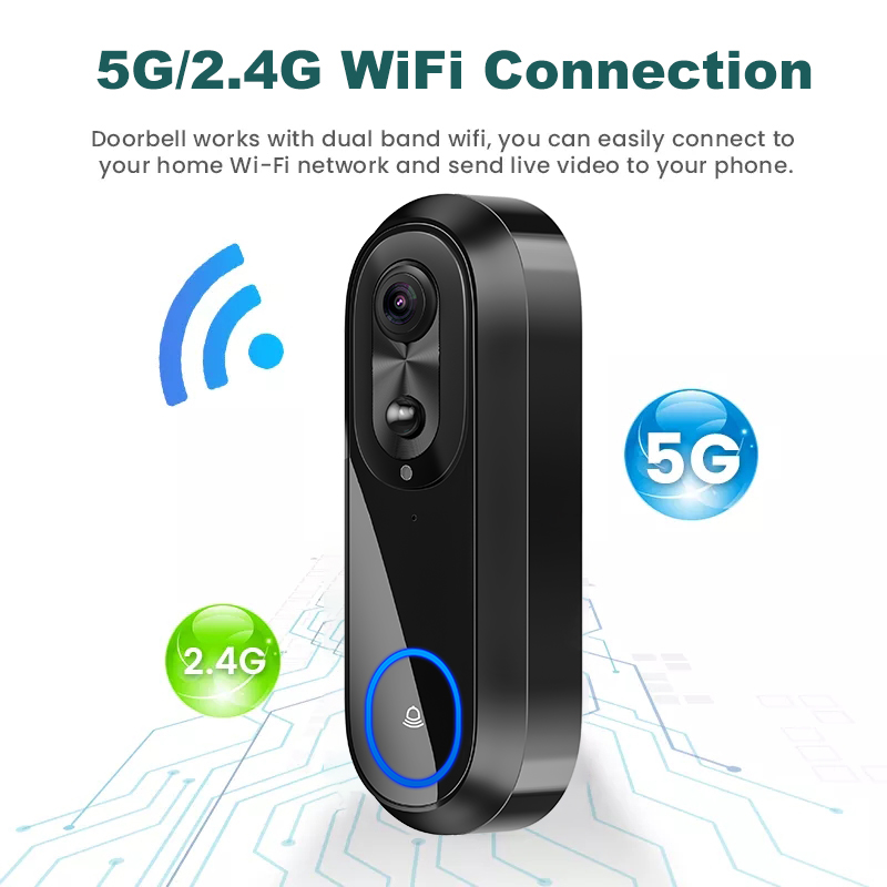 5G 2.4G WiFi Video Doorbell 10 - Smart Doorbell Wired ulasan dan harga