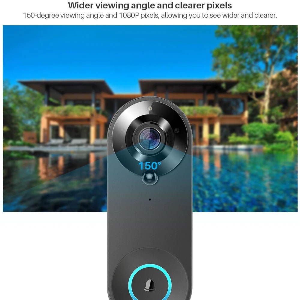 Tuya 1080P Wireless WIFI Doorb - Smart Doorbell Wired ulasan dan harga