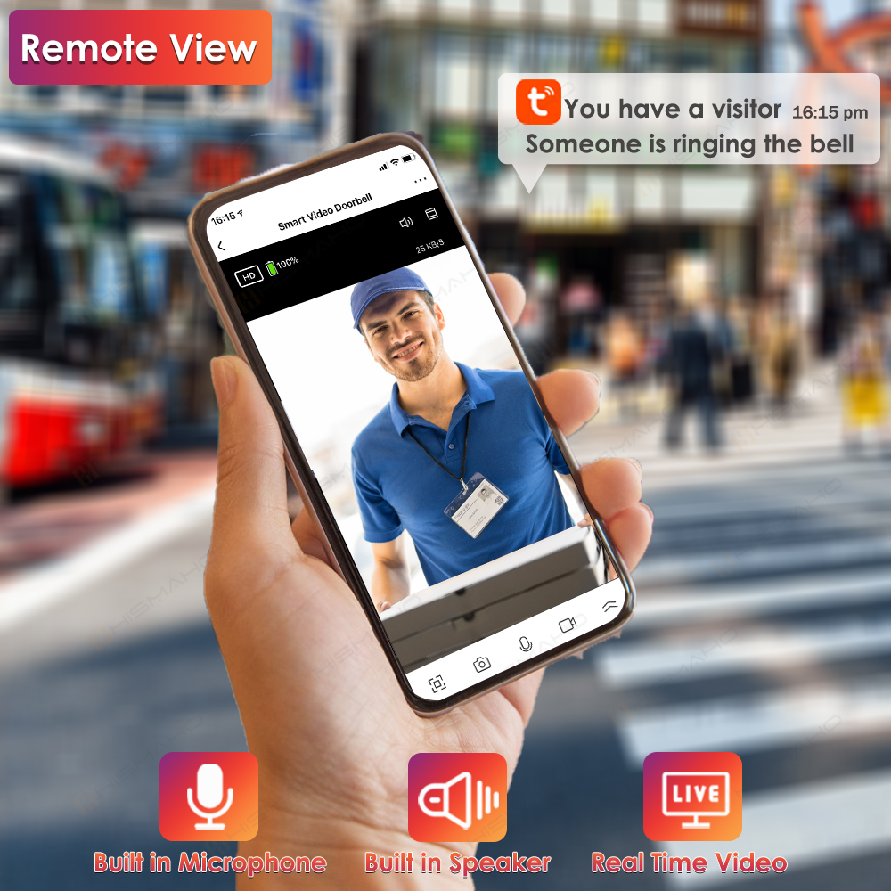 Tuya WiFi Doorbell Camera Outd - Smart Doorbell Wired ulasan dan harga