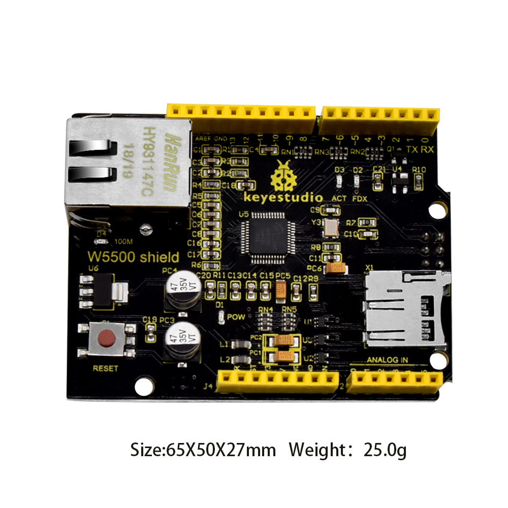 Keyestudio W5500 Ethernet Shie - Ethernet Module W5500 ulasan dan harga