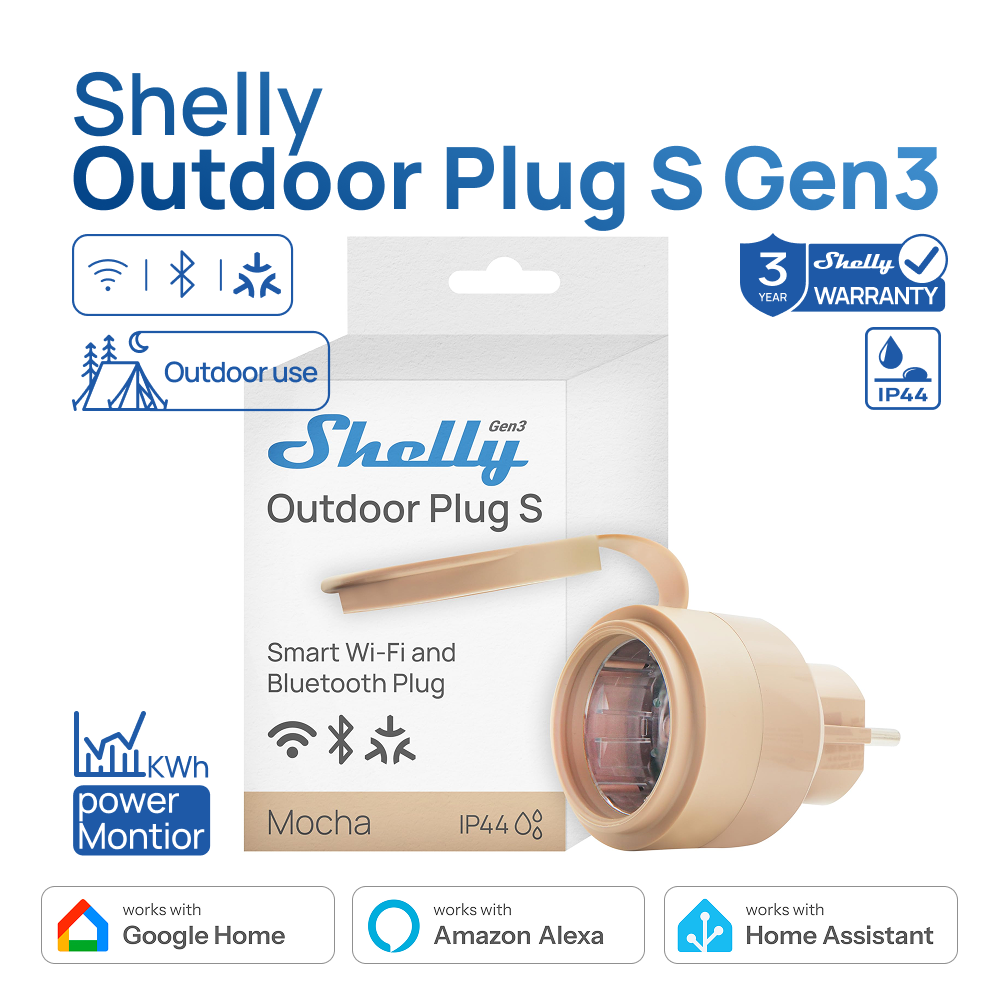 Shelly Outdoor Plug S Gen3 Pow - Shelly Relay Module ulasan dan harga