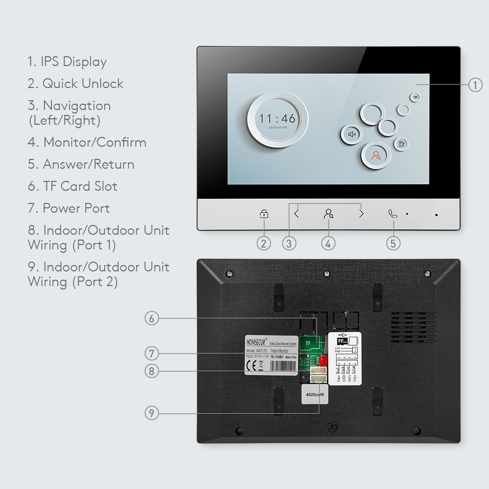Tuya Smart WIFI Indoor Monitor - Smart Doorbell Wired ulasan dan harga