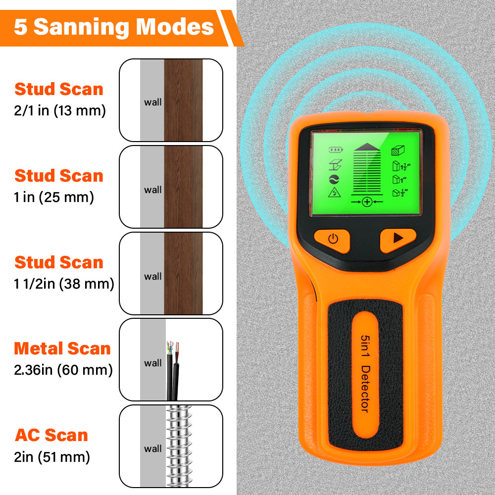 Handheld 5 in 1 Digital Wall S - Water Leak Detector Wired ulasan dan harga