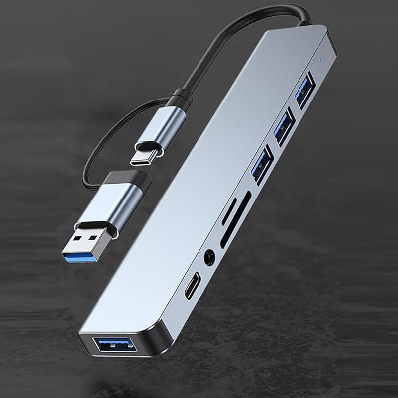 USB C Hub USB Splitter 8 in 1  - Home Assistant Sd ulasan dan harga