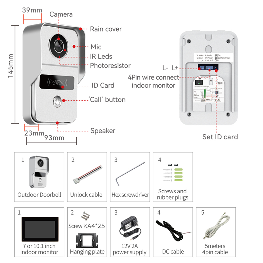 1080P 7 Inch WiFi Video Interc - Smart Doorbell Wired ulasan dan harga