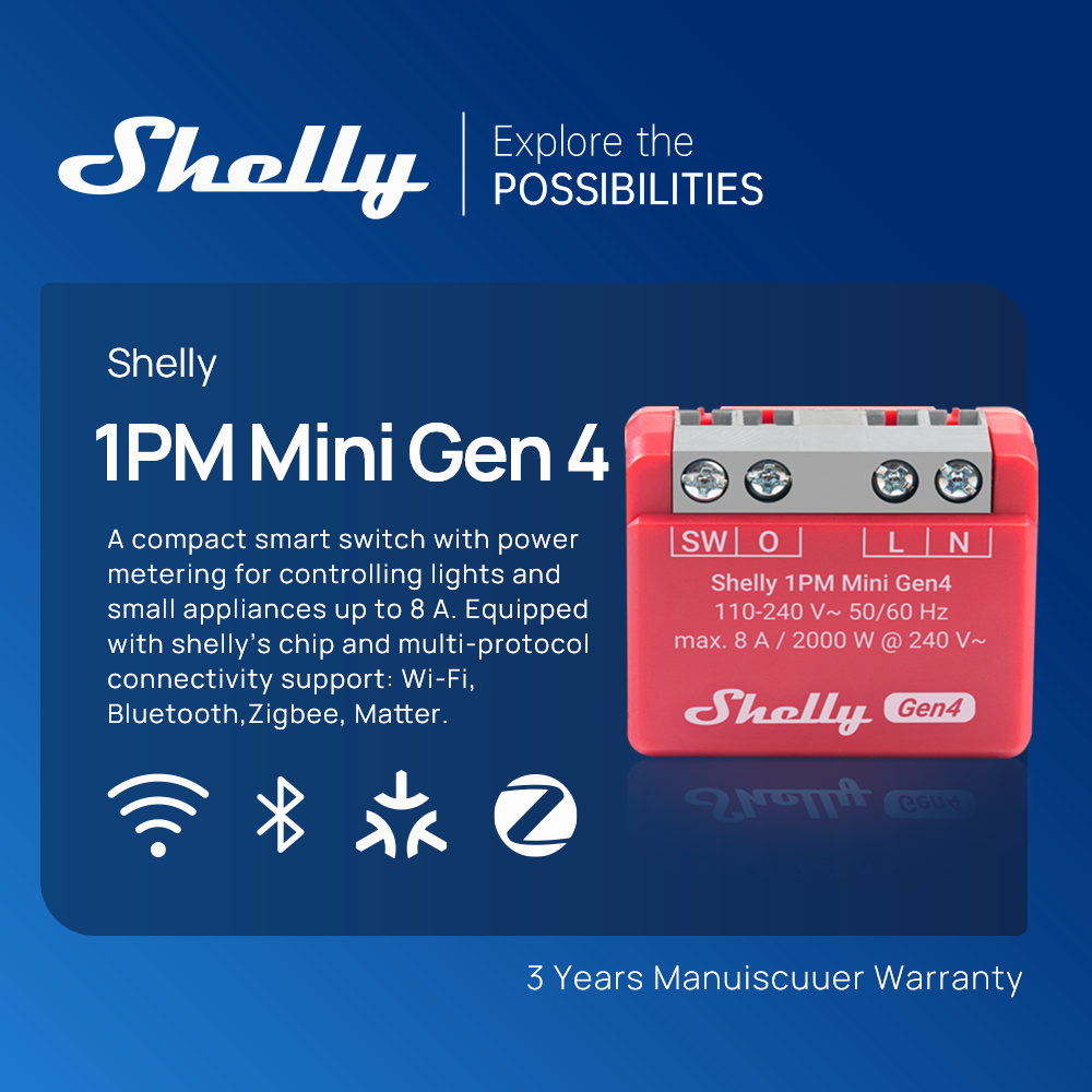 Shelly 1PM Mini Gen4 Zigbee Sm - Shelly Relay Module ulasan dan harga