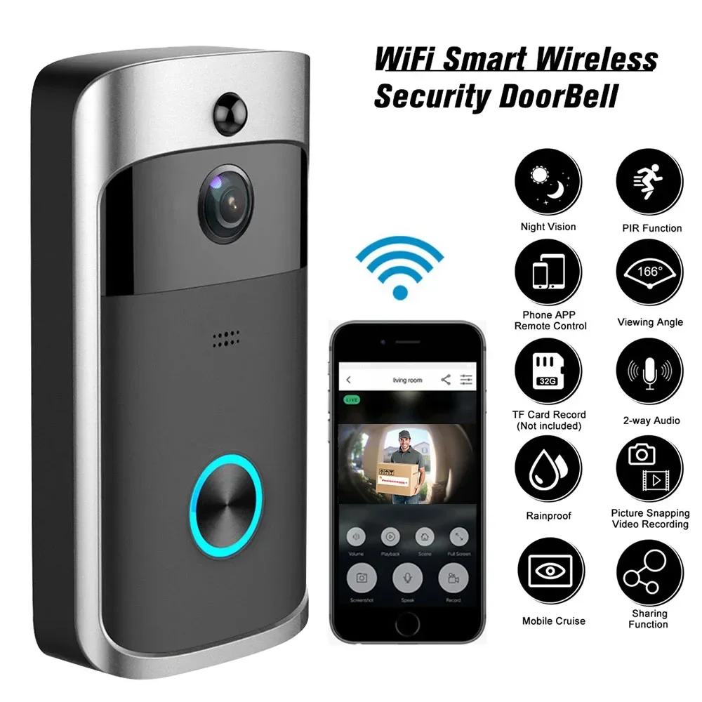 720P HD Smart Home Wireless WI - Smart Doorbell Wired ulasan dan harga