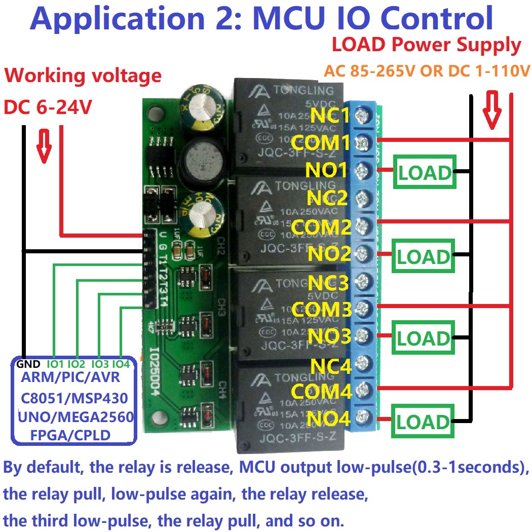 4ch DC 6V-24V Flip-Flop Latch  - Shelly Relay Module ulasan dan harga