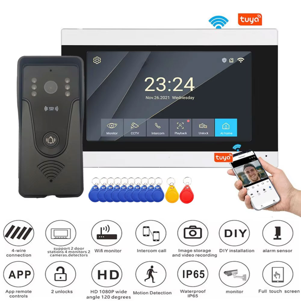 Tuya 1080P 7 Inch Color Touch  - Smart Doorbell Wired ulasan dan harga