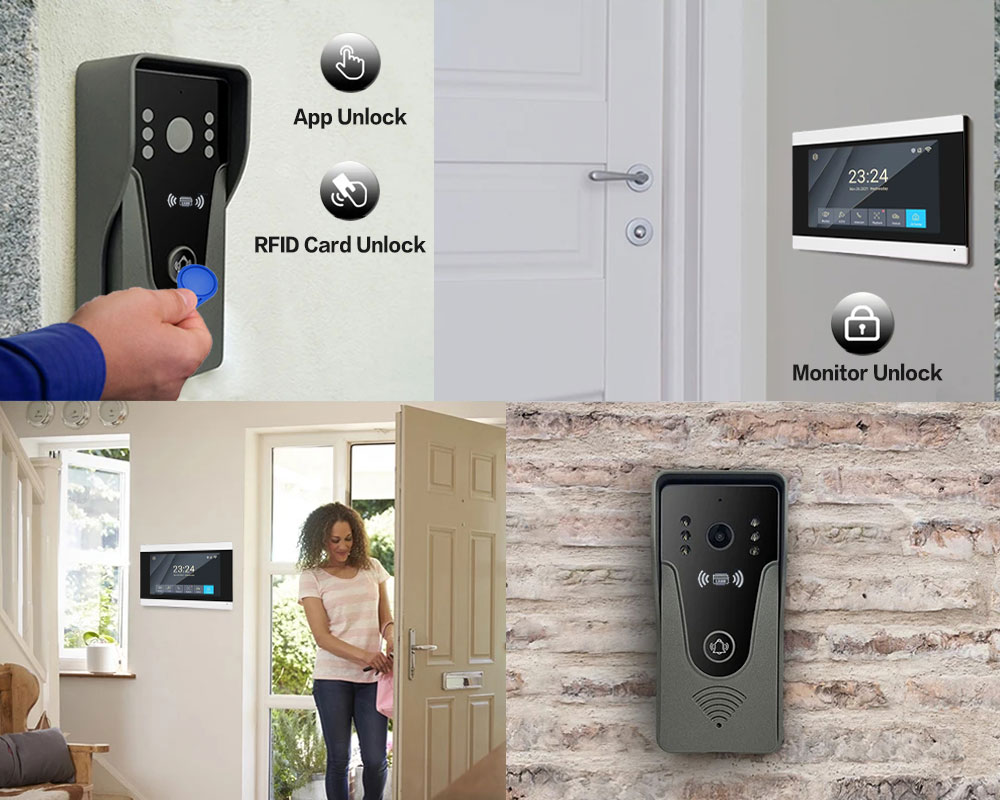 Tuya 1080P 7 Inch Color Touch  - Smart Doorbell Wired ulasan dan harga