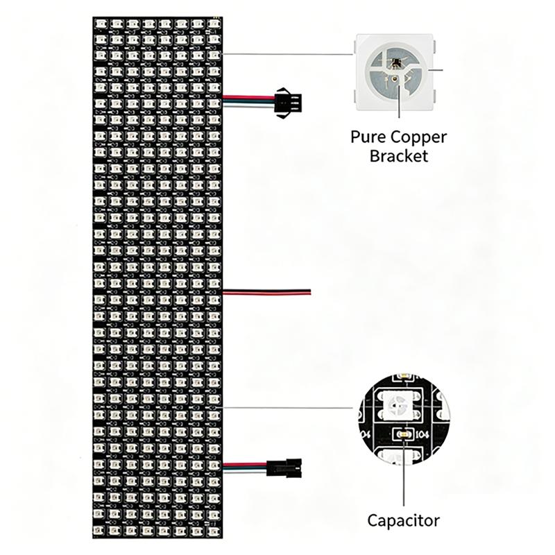 WS2812B Smart Pixel Module Mat - Rgb Led Matrix 8X8 ulasan dan harga
