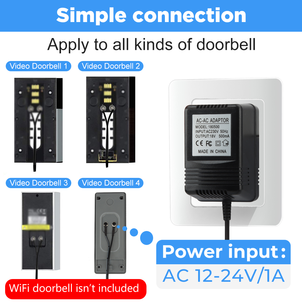 18V AC Transformer Charger for - Smart Doorbell Wired ulasan dan harga