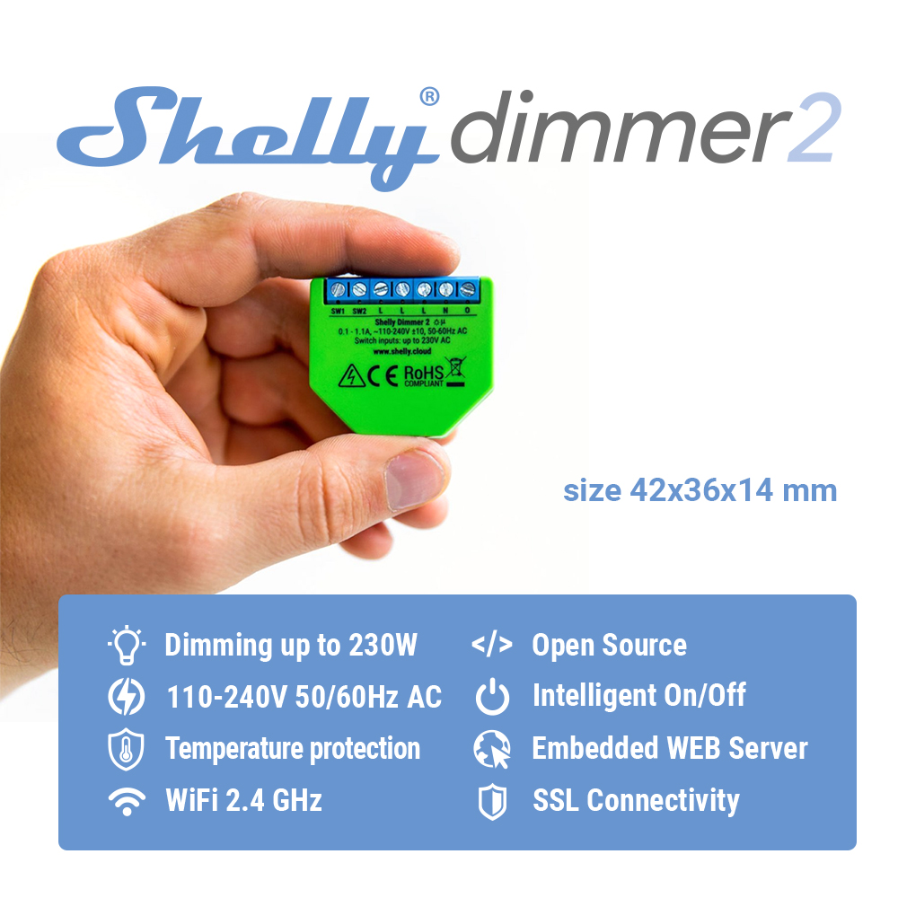 Shelly Dimmer 2 Smart Switch M - Shelly Relay Module ulasan dan harga